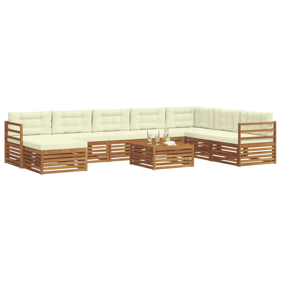 Ensemble de canapés d'extérieur 9 pcs Naturel et Crème - 3
