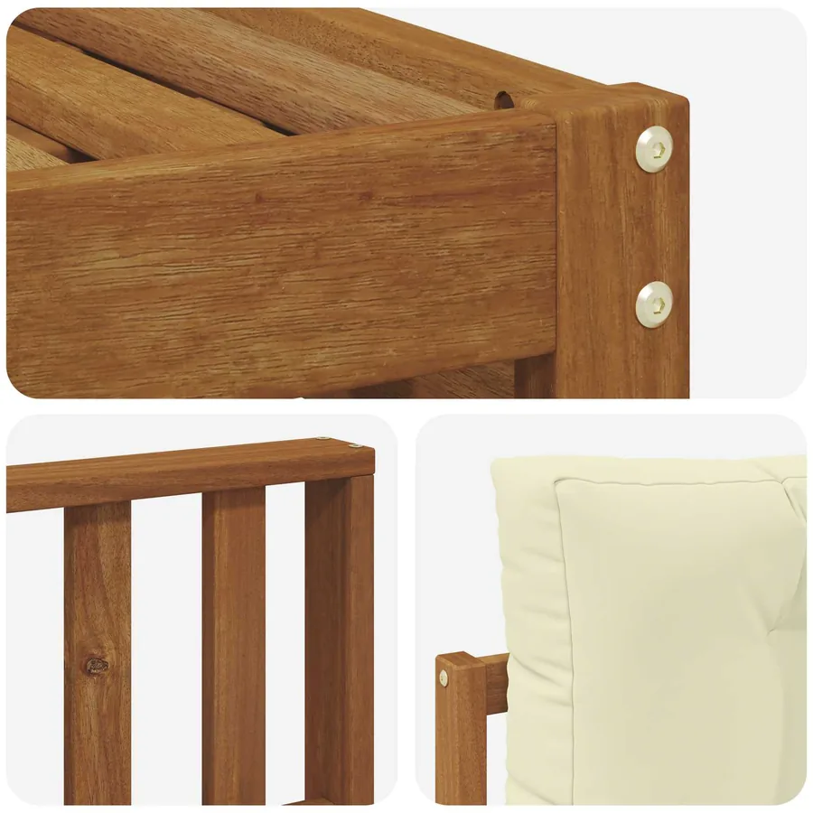 Ensembles de canapés avec coussin 6 pcs Naturel et Crème - 5