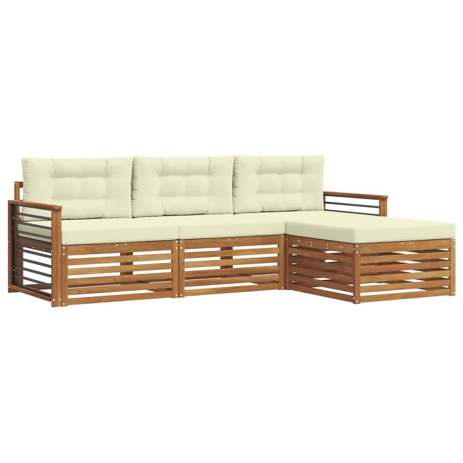 Ensemble de canapés d'extérieur avec coussin Naturel et Crème - 2