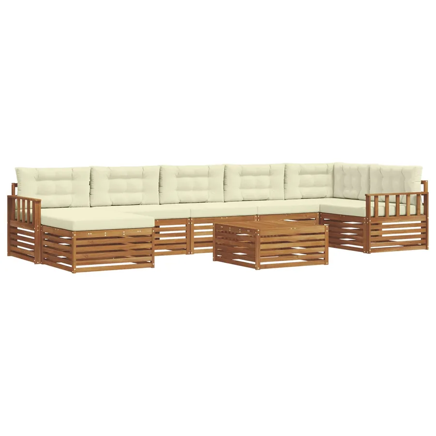 Ensemble de canapés d'extérieur 8 pcs Naturel et Crème - 2