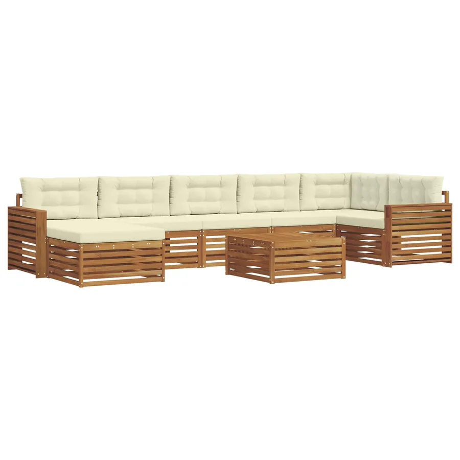 Ensemble de canapés d'extérieur 8 pcs Naturel et Crème - 2