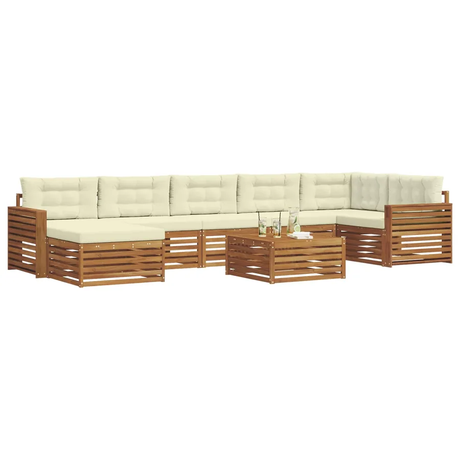 Ensemble de canapés d'extérieur 8 pcs Naturel et Crème - 3