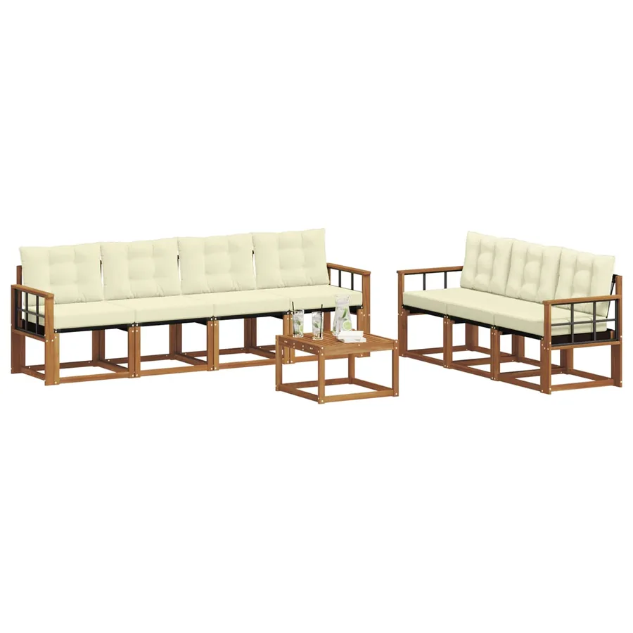Ensemble de canapés d'extérieur 8 pcs Naturel et Crème - 3