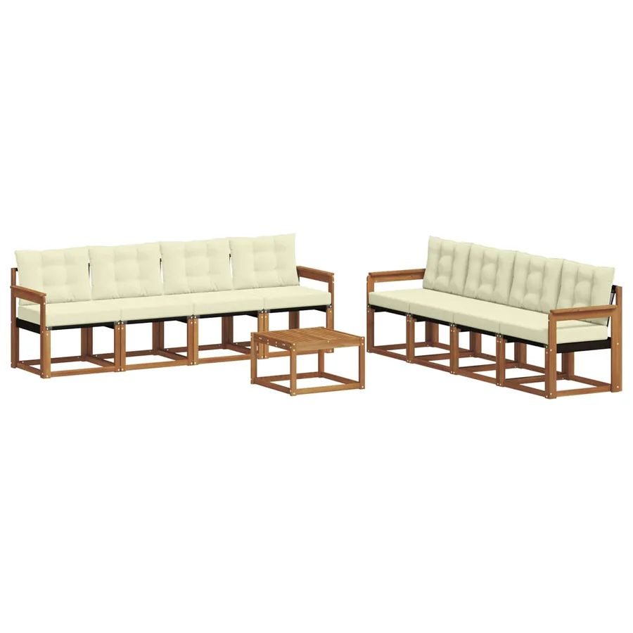 Ensemble de canapés d'extérieur 9 pcs Naturel et Crème - 2