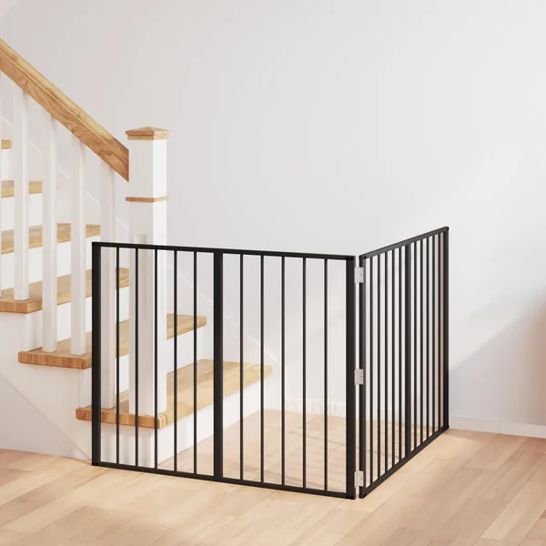 Porte pour chien 2 pcs Noir 100 x 80 cm Acier galvanisé
