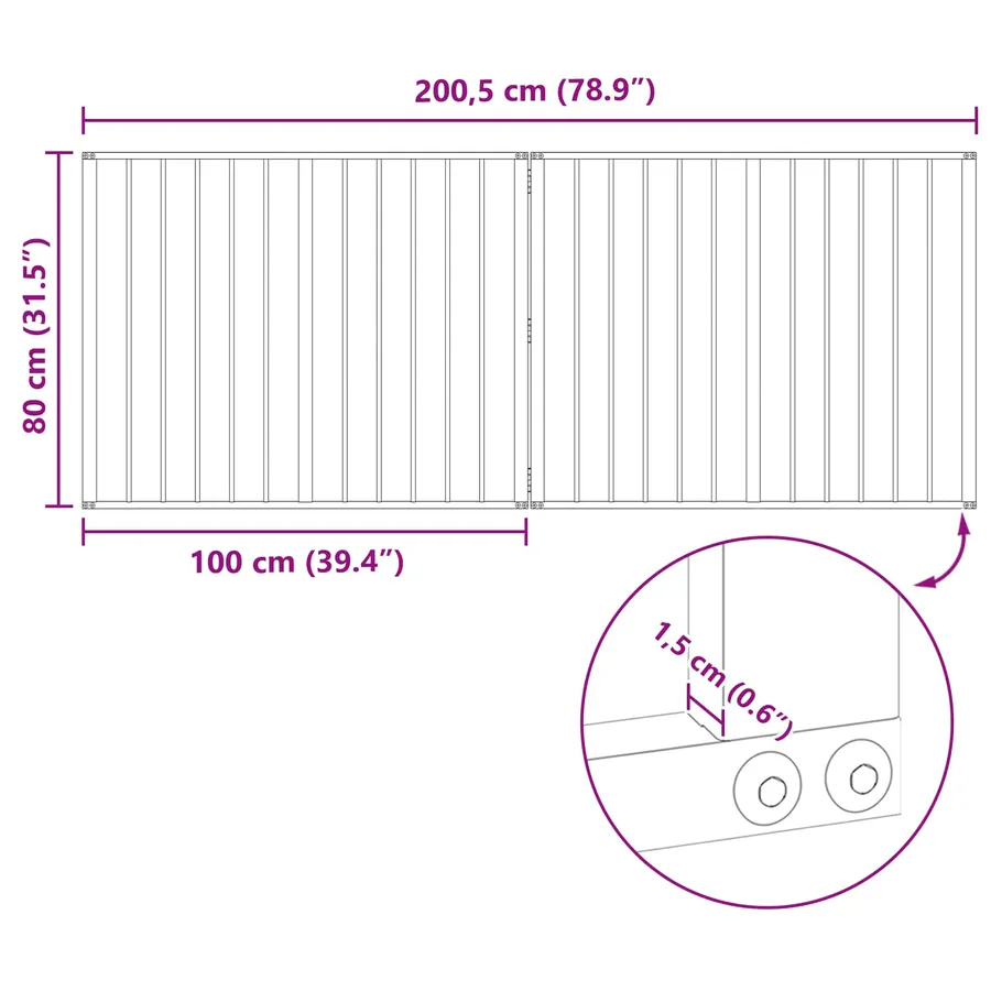 Porte pour chien 2 pcs Noir 100 x 80 cm Acier galvanisé - 10