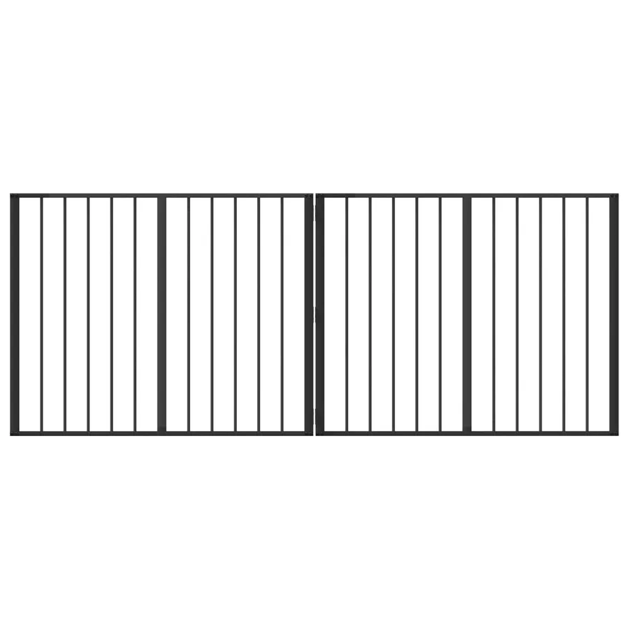 Porte pour chien 2 pcs Noir 100 x 80 cm Acier galvanisé - 2