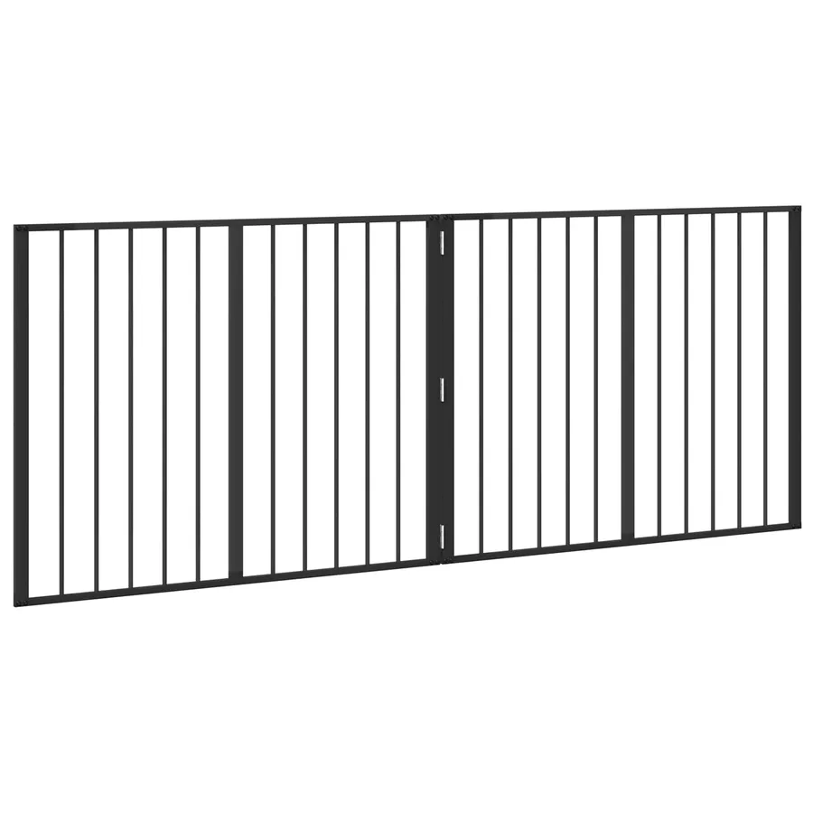 Porte pour chien 2 pcs Noir 100 x 80 cm Acier galvanisé - 4
