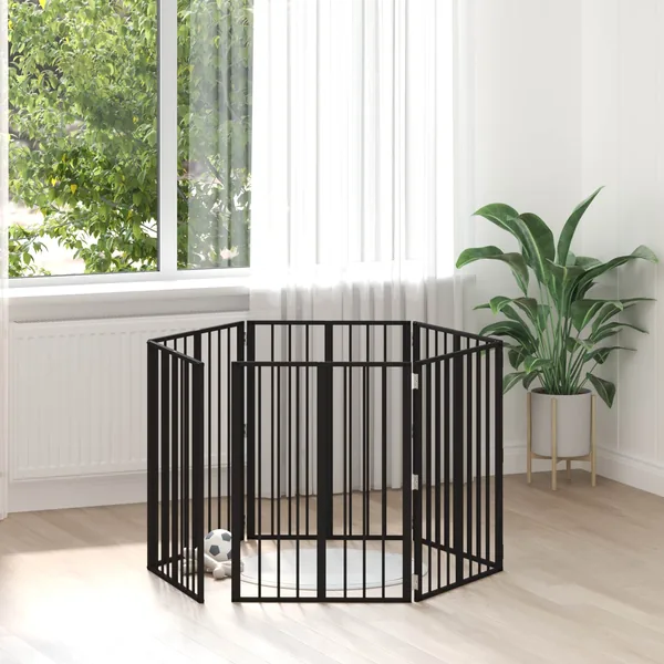 Porte pour chien 6 pcs Noir 60 x 80 cm Acier galvanisé