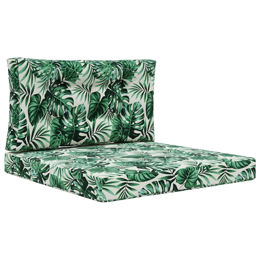 Coussin de canapé d'extérieur 2 pcs Motif feuille Polyester - 2