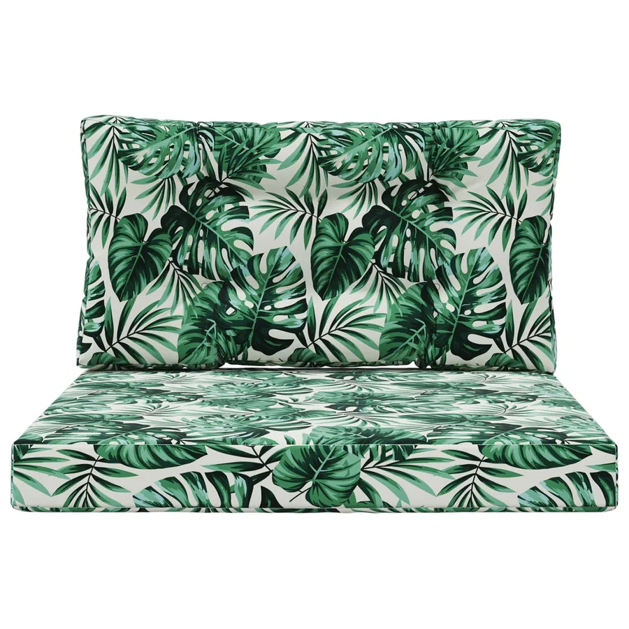 Coussin de canapé d'extérieur 2 pcs Motif feuille Polyester - 6