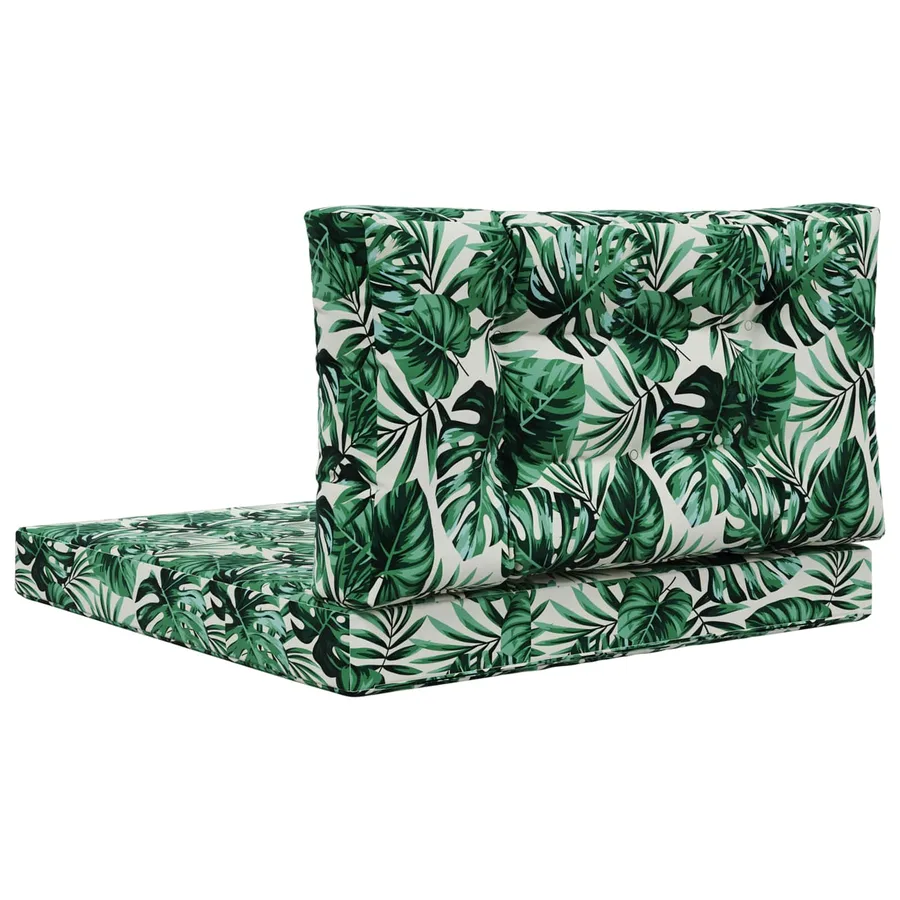 Coussin de canapé d'extérieur 2 pcs Motif feuille Polyester - 7