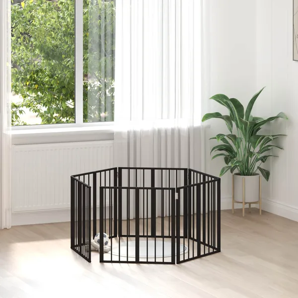 Porte pour chien 6 pcs Noir 60 x 60 cm Acier galvanisé