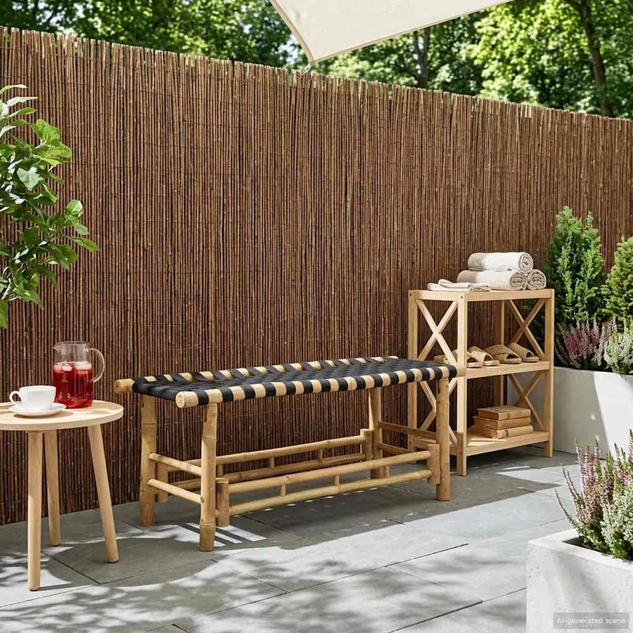 Banc de jardin 110 x 38 x 40 cm Bambou Naturel Rectangulaire