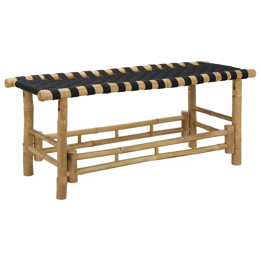Banc de jardin 110 x 38 x 40 cm Bambou Naturel Rectangulaire - 2