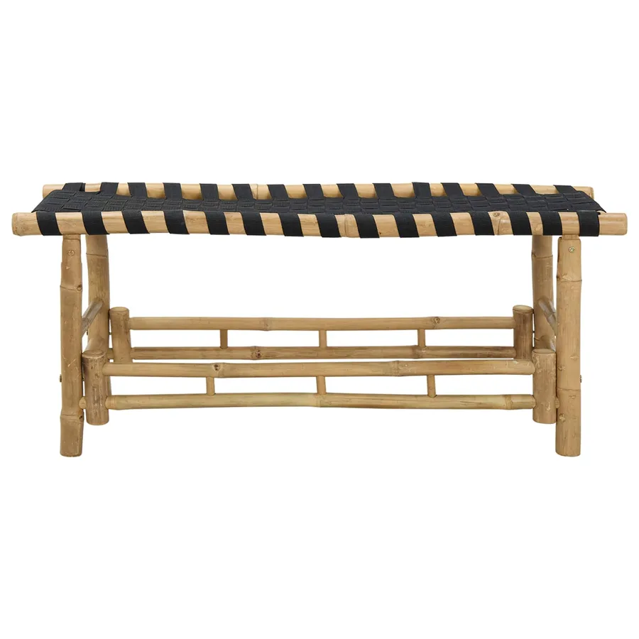 Banc de jardin 110 x 38 x 40 cm Bambou Naturel Rectangulaire - 3