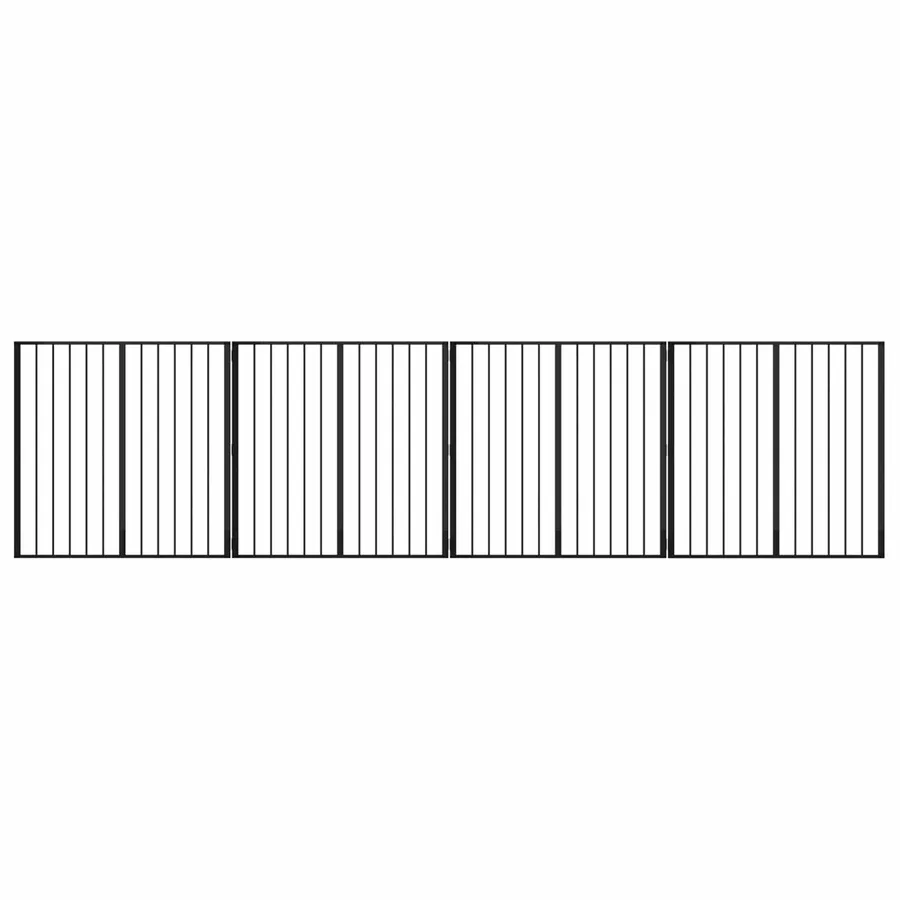 Porte pour chien 4 pcs Noir 100 x 100 cm Acier galvanisé - 2