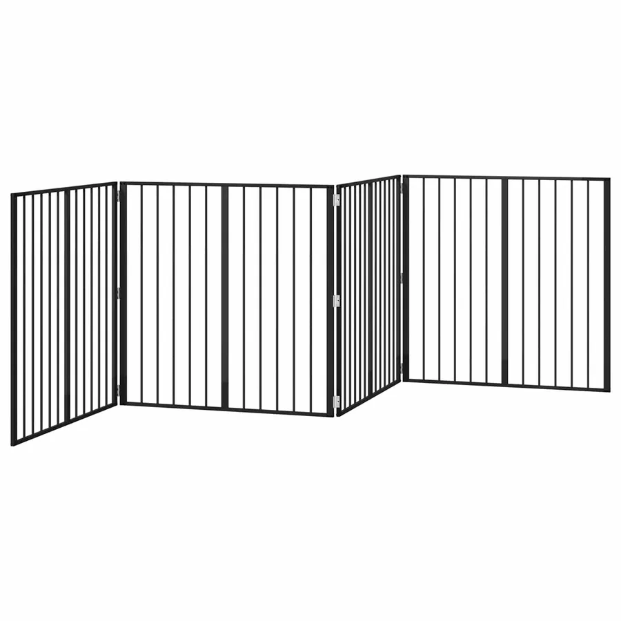 Porte pour chien 4 pcs Noir 100 x 100 cm Acier galvanisé - 3