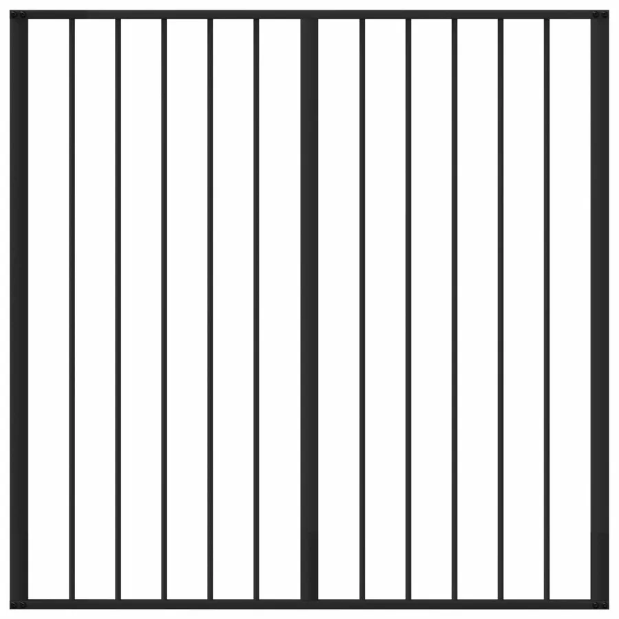 Porte pour chien 4 pcs Noir 100 x 100 cm Acier galvanisé - 4