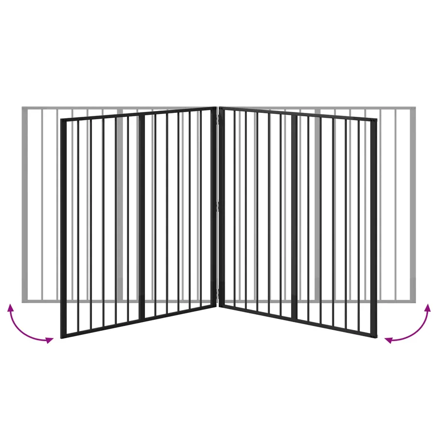 Porte pour chien 4 pcs Noir 100 x 100 cm Acier galvanisé - 7