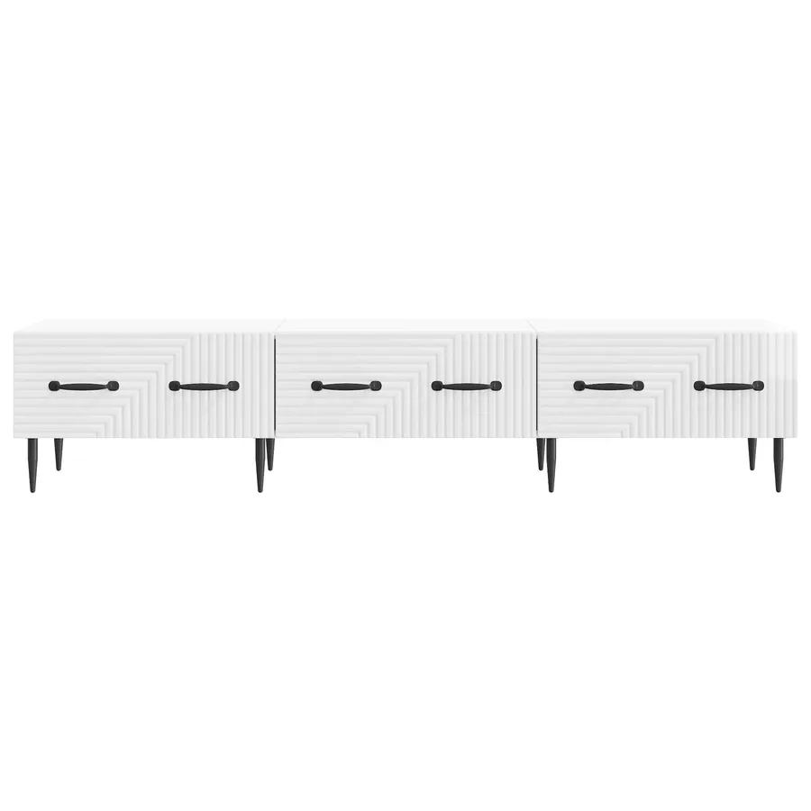 Meuble TV Blanc brillant 147 x 34,5 x 30 cm Bois d'ingénierie - 6