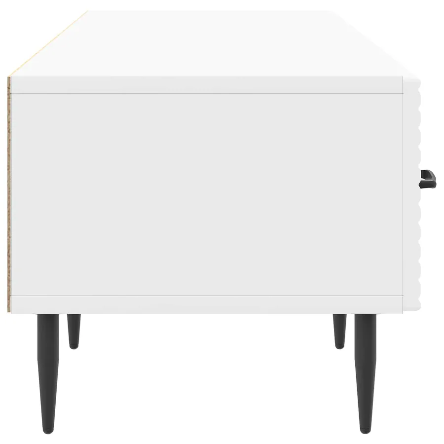Meuble TV Blanc brillant 147 x 34,5 x 30 cm Bois d'ingénierie - 7