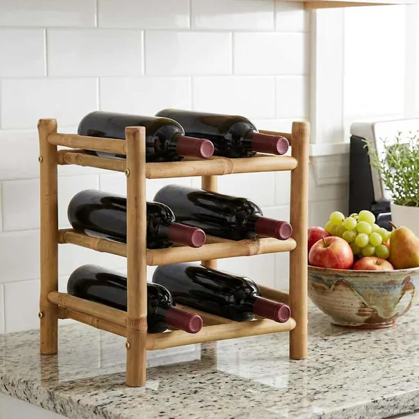 Étagère à vin Naturel 32,5 x 29,5 x 36 cm Bambou