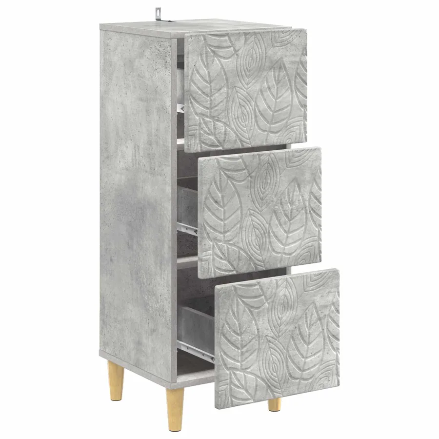 Armoire à tiroirs Gris béton 33 x 34,5 x 90 cm - 4