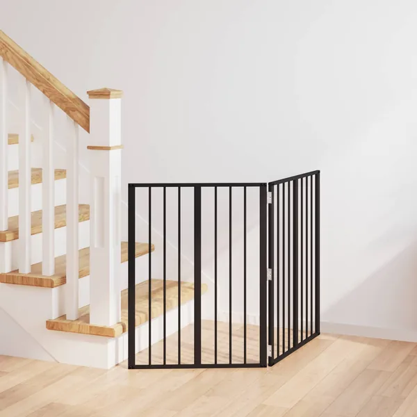 Porte pour chien 2 pcs Noir 60 x 80 cm Acier galvanisé