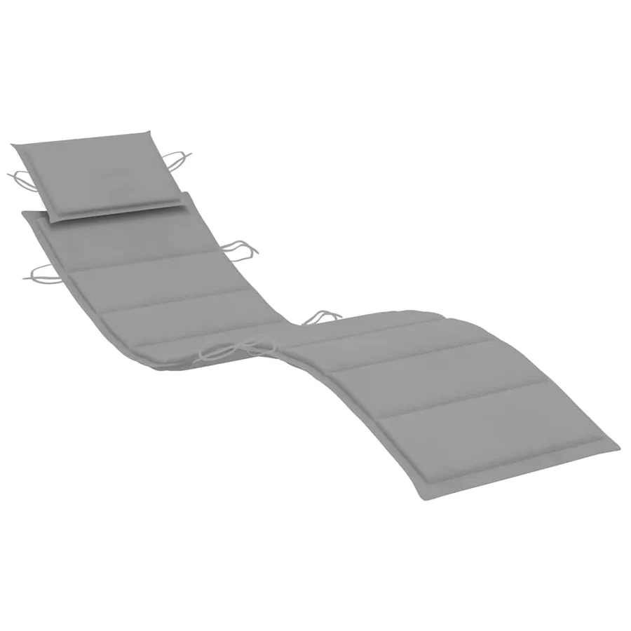 Chaise longue à bascule avec coussin Bois de teck solide - 5