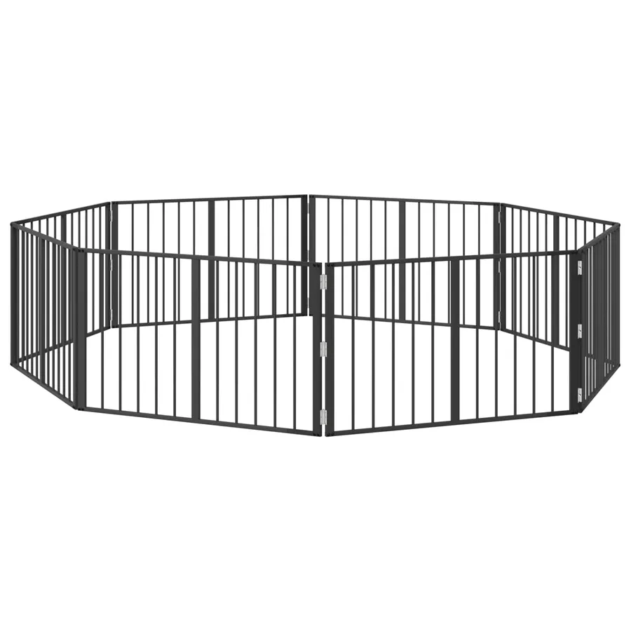 Porte pour chien 8 pcs Noir 100 x 60 cm Acier galvanisé - 2