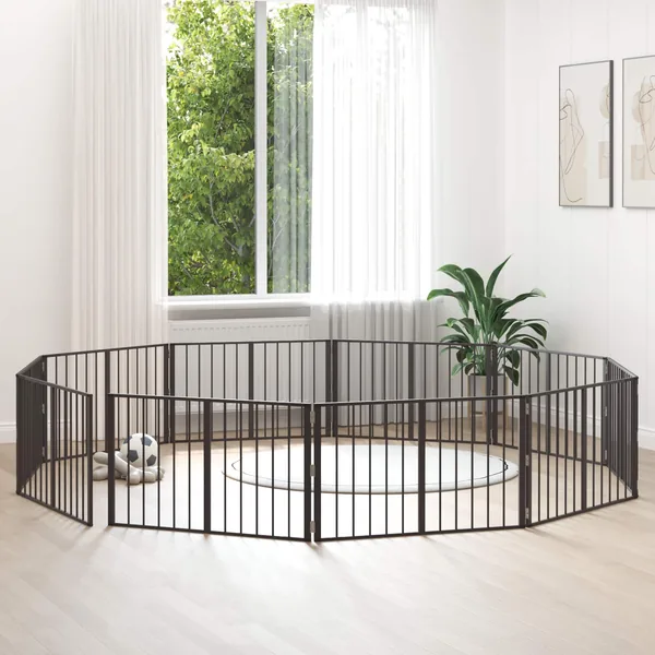 Porte pour chien 10 pcs Noir 100 x 60 cm Acier galvanisé