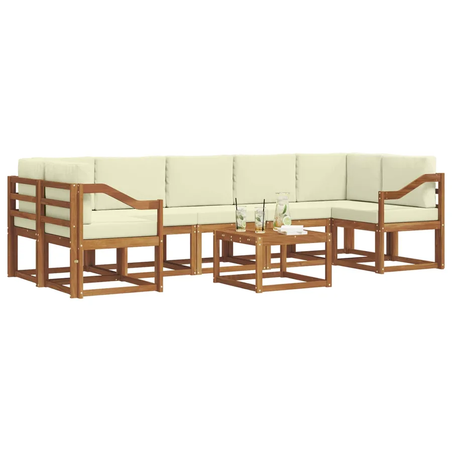 Ensemble de canapés d'extérieur 8 pcs Naturel et Crème - 3