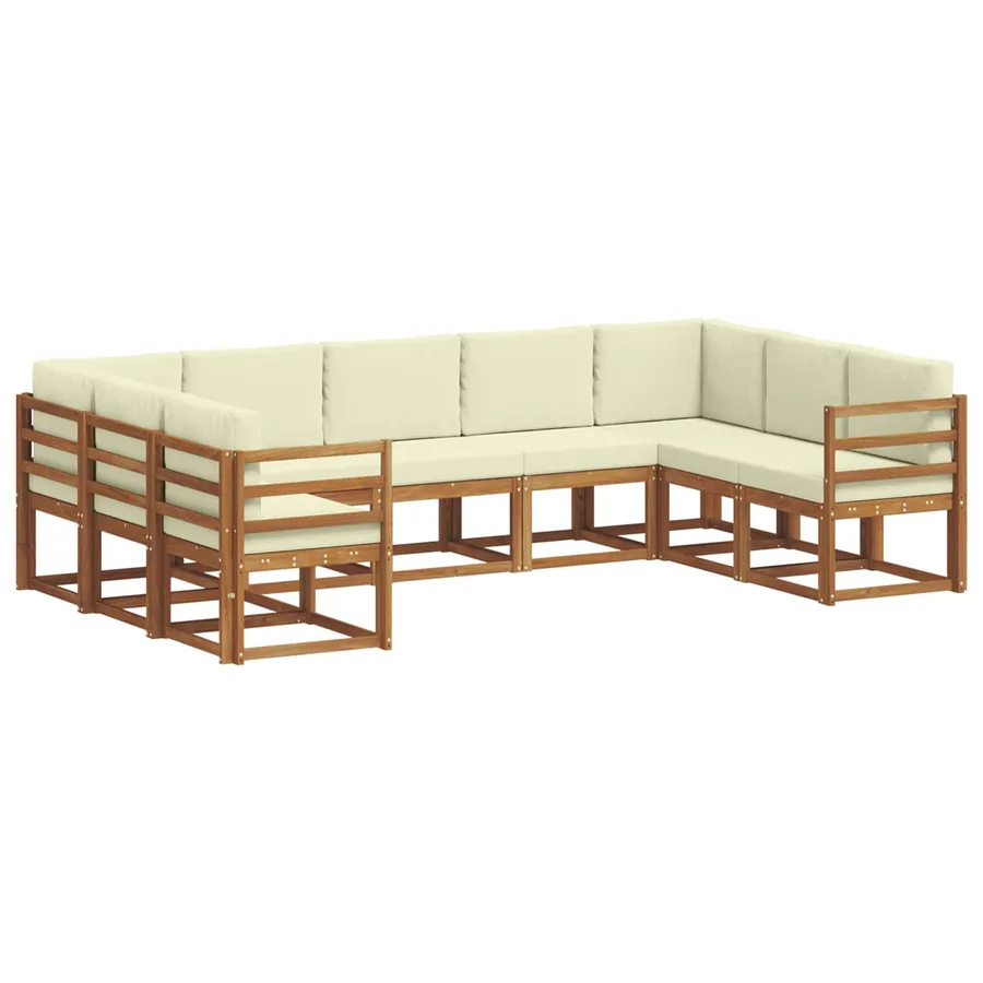 Ensemble de canapés d'extérieur 9 pcs Naturel et Crème - 2