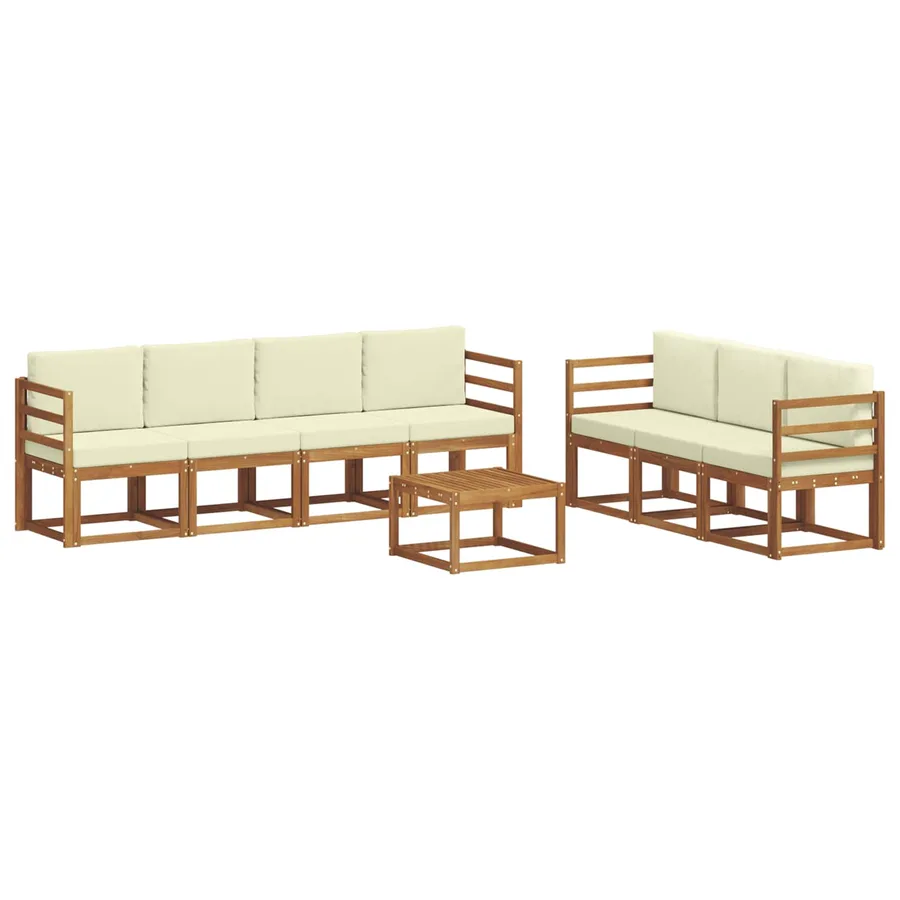 Ensemble de canapés d'extérieur 8 pcs Naturel et Crème - 2