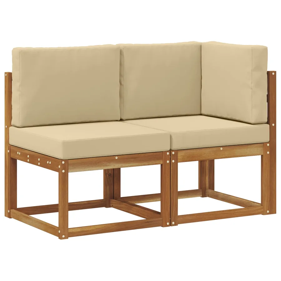 Canapé d’extérieur milieu et coin 2 Pièce Naturel et Beige - 2