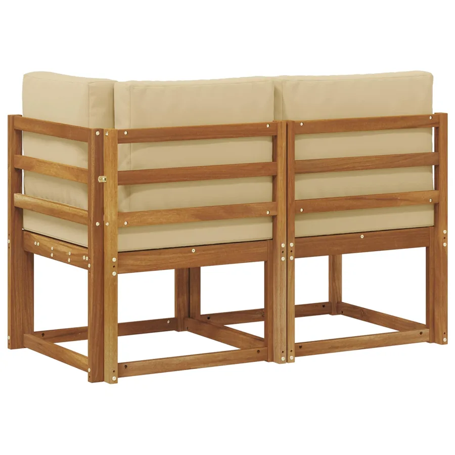 Canapé d’extérieur milieu et coin 2 Pièce Naturel et Beige - 5