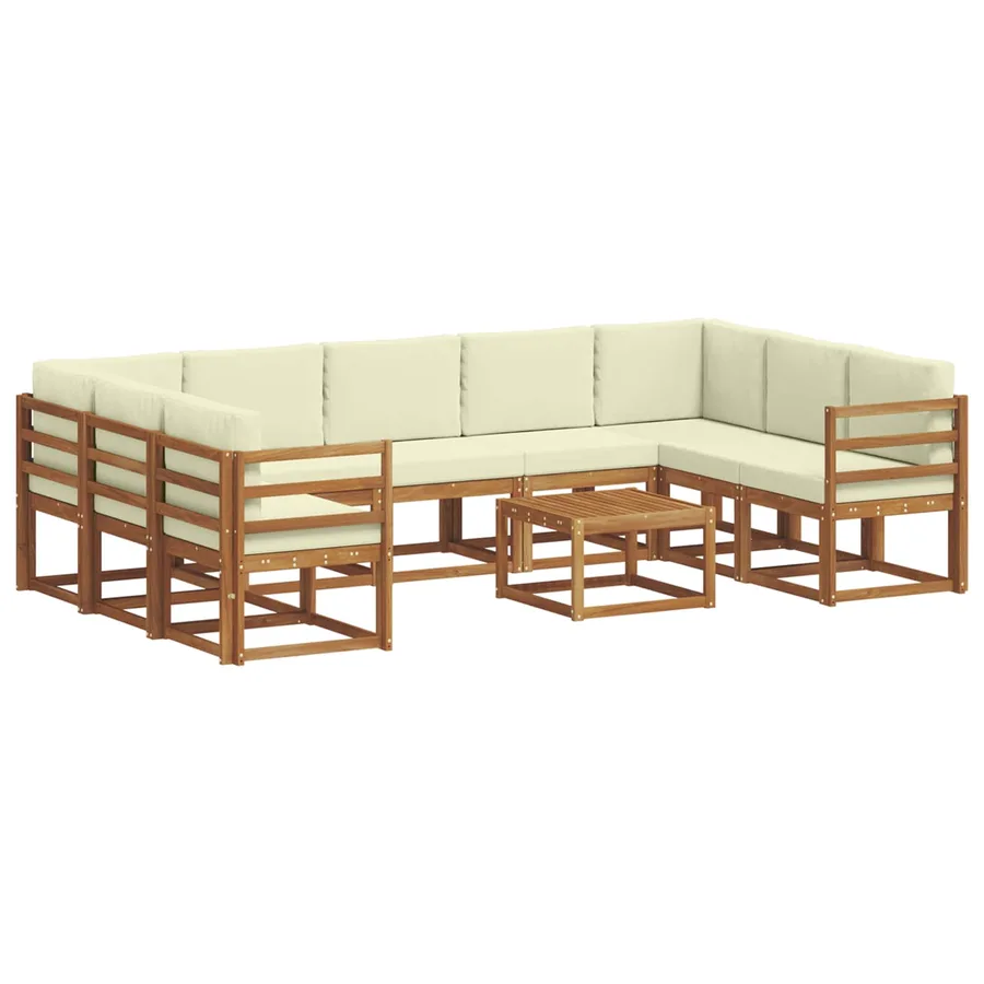 Ensemble de canapés d'extérieur 10 pcs Naturel et Crème - 2