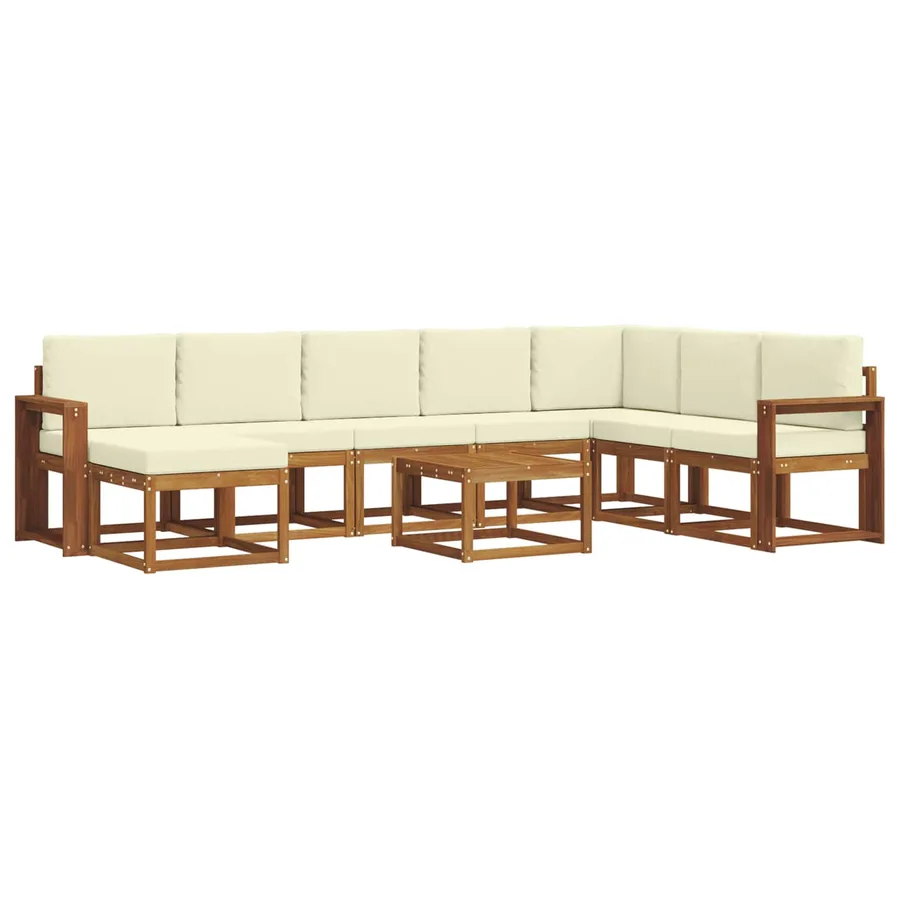 Ensemble de canapés d'extérieur 9 pcs Naturel et Crème - 2