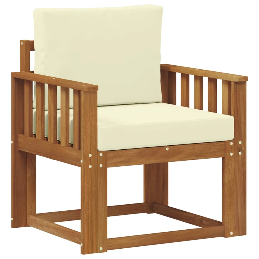 Canapé d’extérieur Bois d'acacia massif et polyester Naturel - 2
