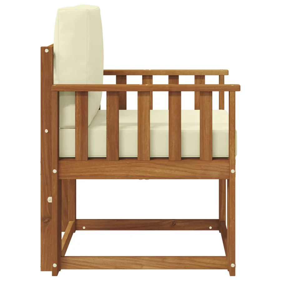 Canapé d’extérieur Bois d'acacia massif et polyester Naturel - 4