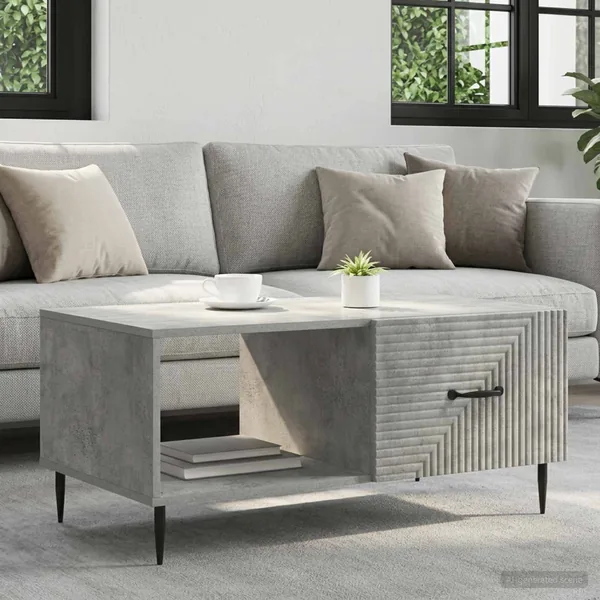 Table basse Gris béton 90 x 50 x 40 cm Bois d'ingénierie