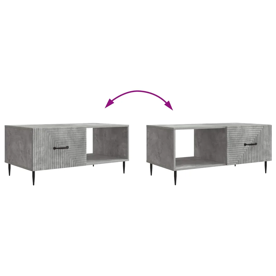 Table basse Gris béton 90 x 50 x 40 cm Bois d'ingénierie - 10