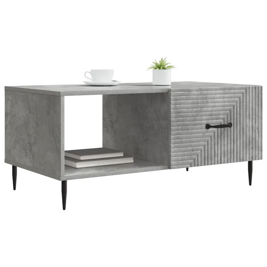 Table basse Gris béton 90 x 50 x 40 cm Bois d'ingénierie - 3