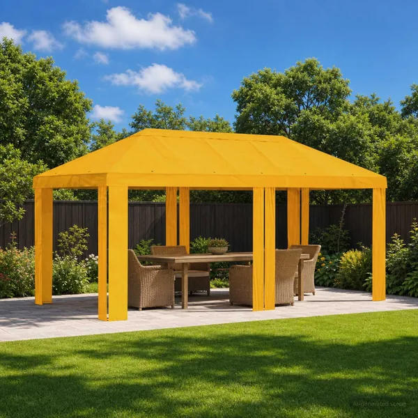 Housse de Gazebo 6 x 3 m Jaune Polyester 190 gsm
