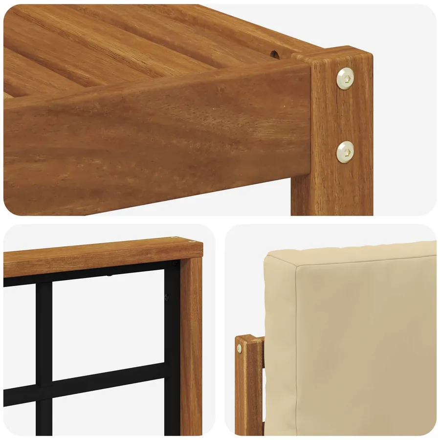 Ensemble de canapés d'extérieur 8 pcs Naturel et Beige - 7