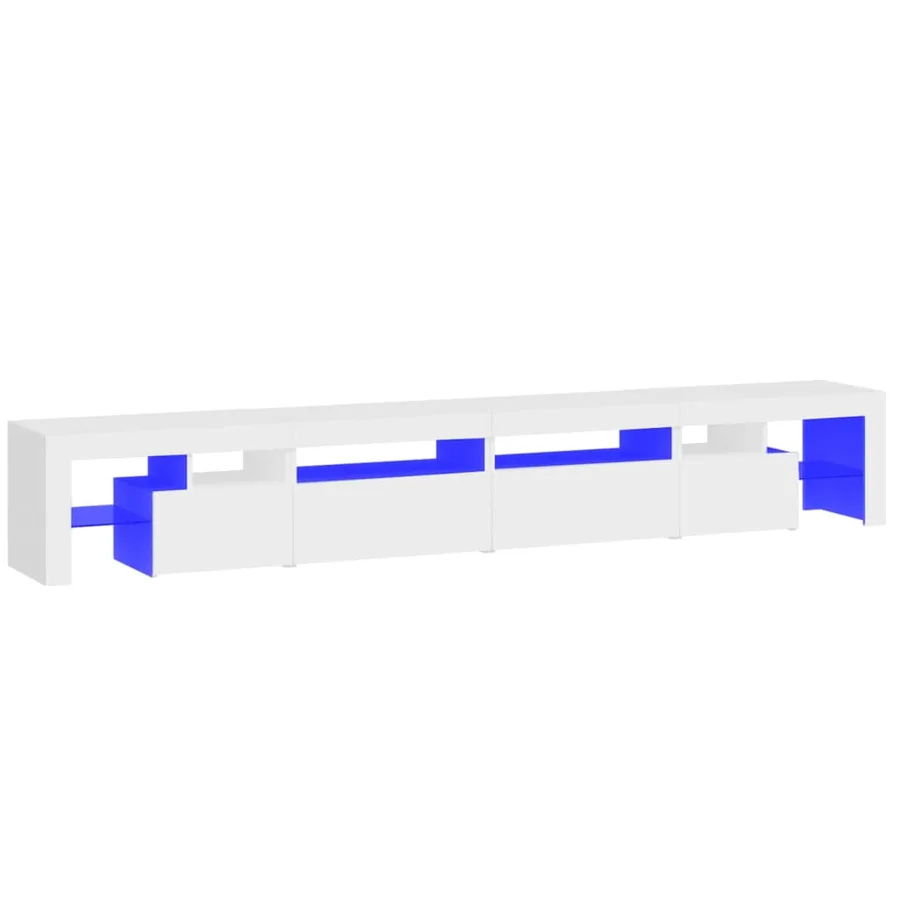 Meuble TV avec lumières LED Blanc 260x36,5x40 cm - 2