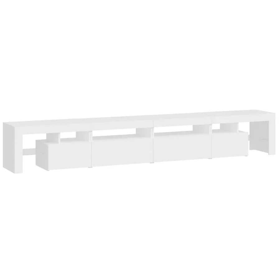 Meuble TV avec lumières LED Blanc 260x36,5x40 cm - 7