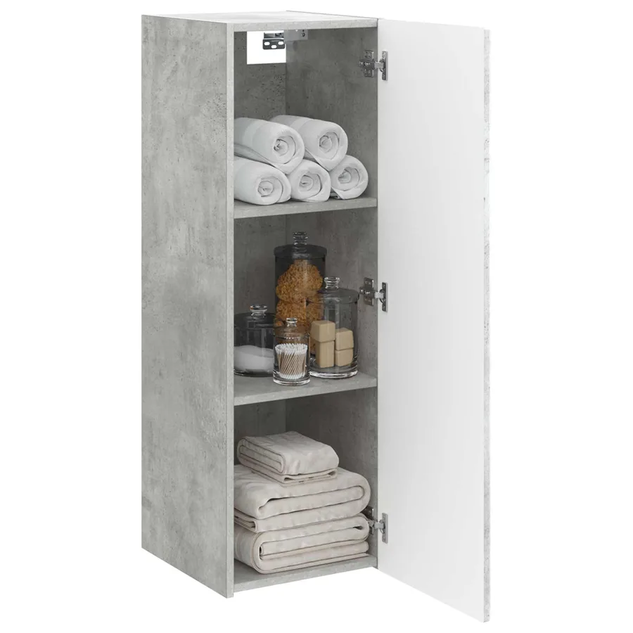 Cabinet de Salle de Bain Mural Gris béton 33 x 34,5 x 60 cm - 3