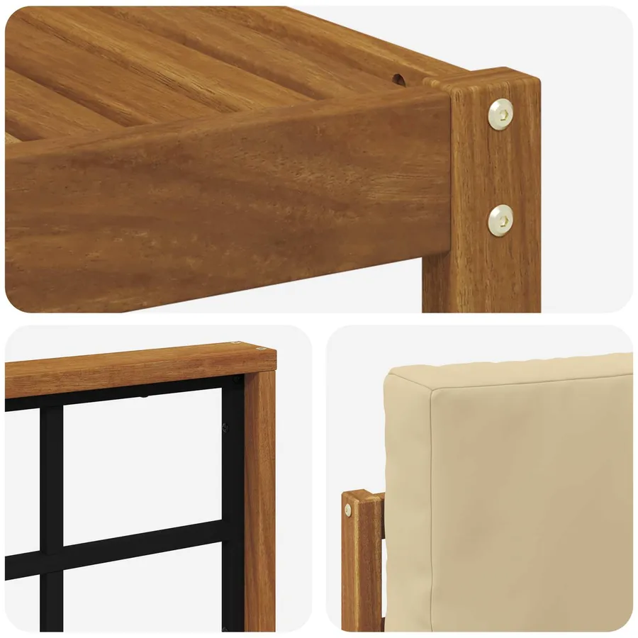 Ensemble de canapés d'extérieur 7 pcs Naturel et Beige - 7